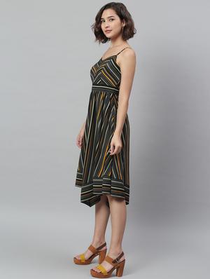cami neck striped fit & flare dress - 18231750 - Standard Image - 2