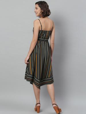 cami neck striped fit & flare dress - 18231750 - Standard Image - 3