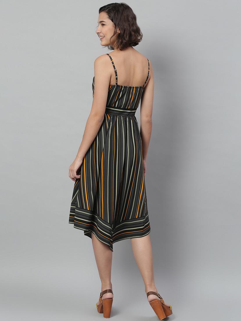 cami neck striped fit & flare dress - 18231750 - Zoom Image - 3