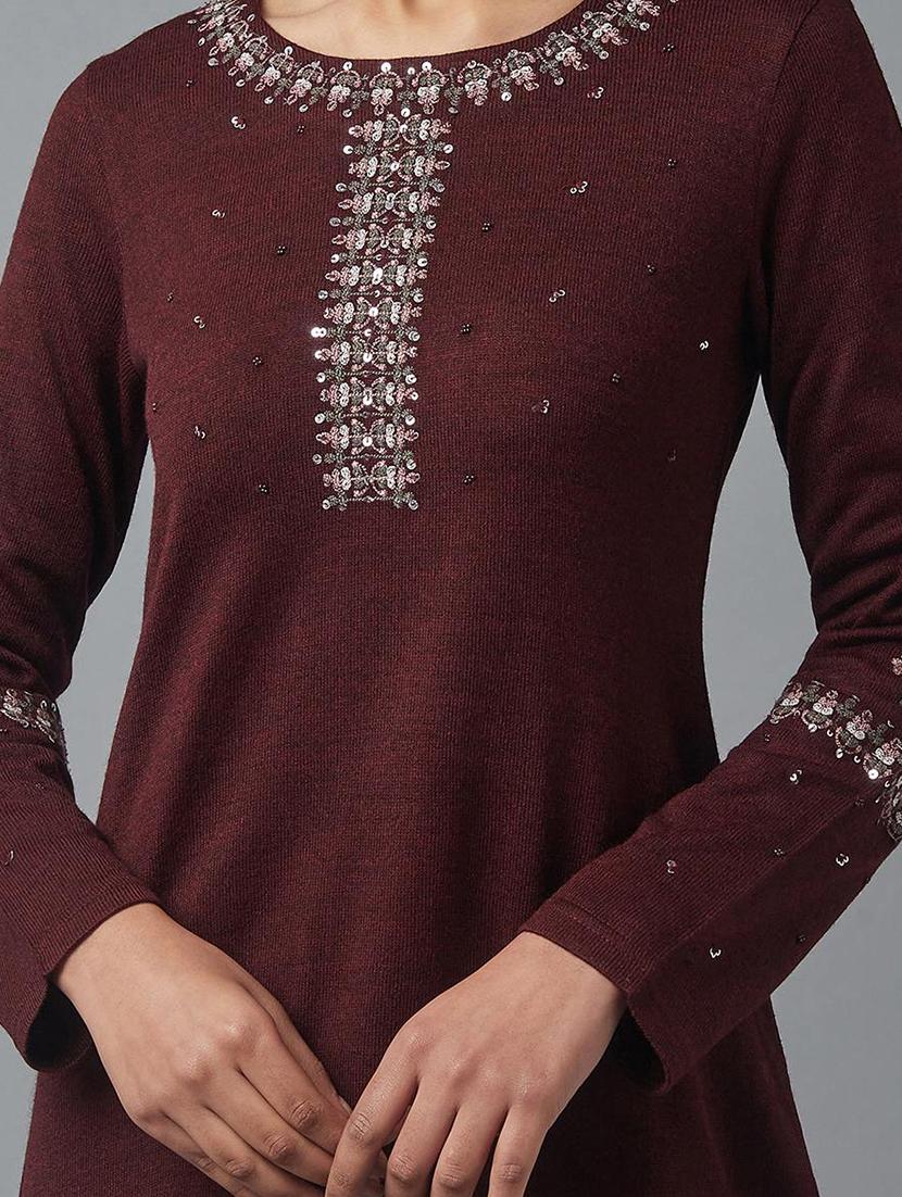 red straight kurta - 18231903 - Zoom Image - 4