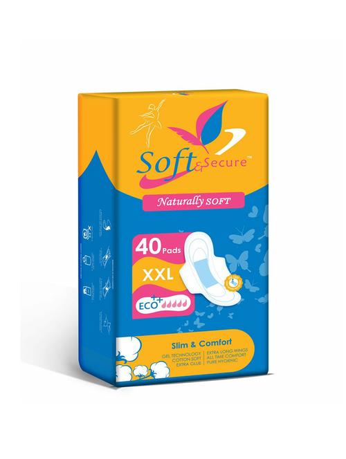 40 xxl blue soft and secure sanitary pads - 18232576 - Standard Image - 1