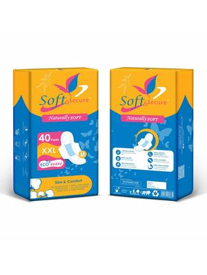 40 xxl blue soft and secure sanitary pads - 18232576 - Standard Image - 2