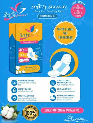 40 xxl blue soft and secure sanitary pads - 18232576 - Standard Image - 3