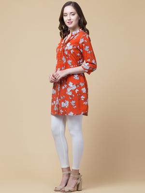 mandarin neck floral tunic - 18232650 - Standard Image - 2