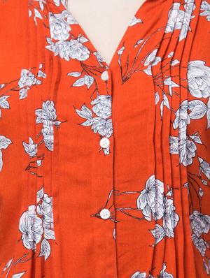 mandarin neck floral tunic - 18232650 - Standard Image - 4