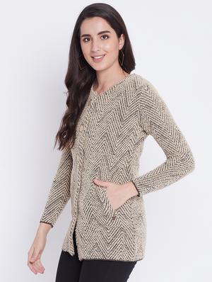 round neck printed cardigan - 18232933 - Standard Image - 2