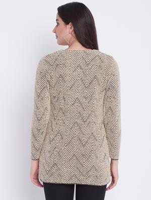 round neck printed cardigan - 18232933 - Standard Image - 3