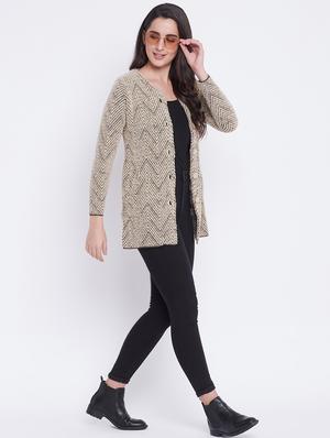 round neck printed cardigan - 18232933 - Standard Image - 4
