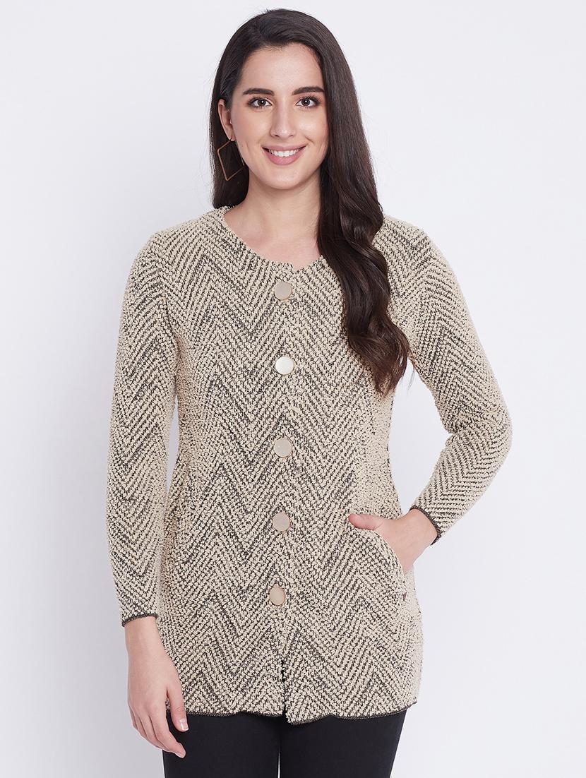 round neck printed cardigan - 18232933 - Zoom Image - 1