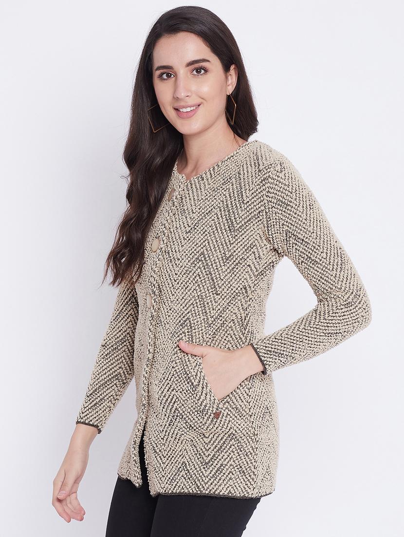 round neck printed cardigan - 18232933 - Zoom Image - 2