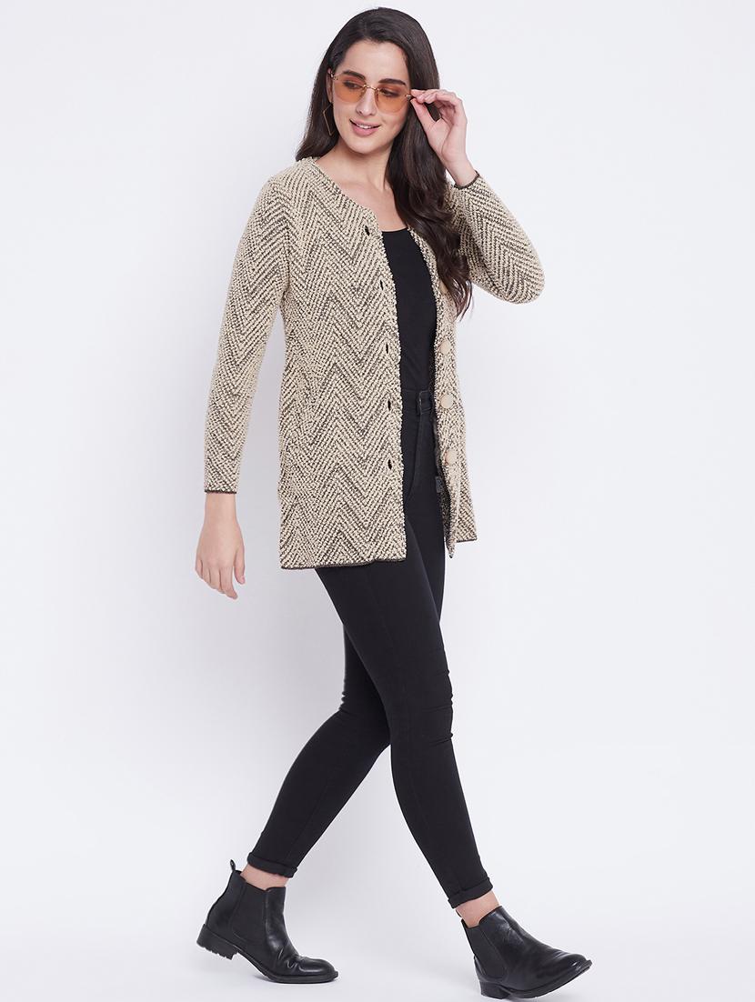round neck printed cardigan - 18232933 - Zoom Image - 4