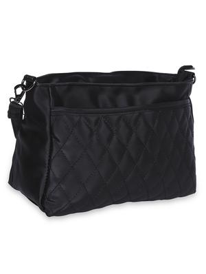 black solid regular sling bag - 18232955 - Standard Image - 5