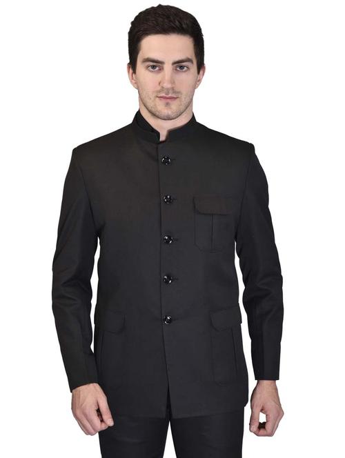 black solid single breasted casual blazer - 18233384 - Standard Image - 1