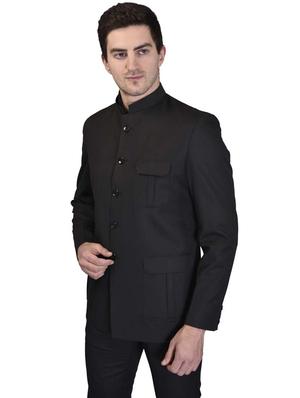 black solid single breasted casual blazer - 18233384 - Standard Image - 2
