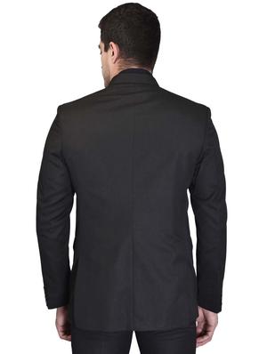 black solid single breasted casual blazer - 18233384 - Standard Image - 3