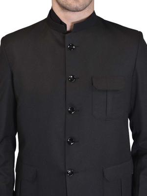 black solid single breasted casual blazer - 18233384 - Standard Image - 4