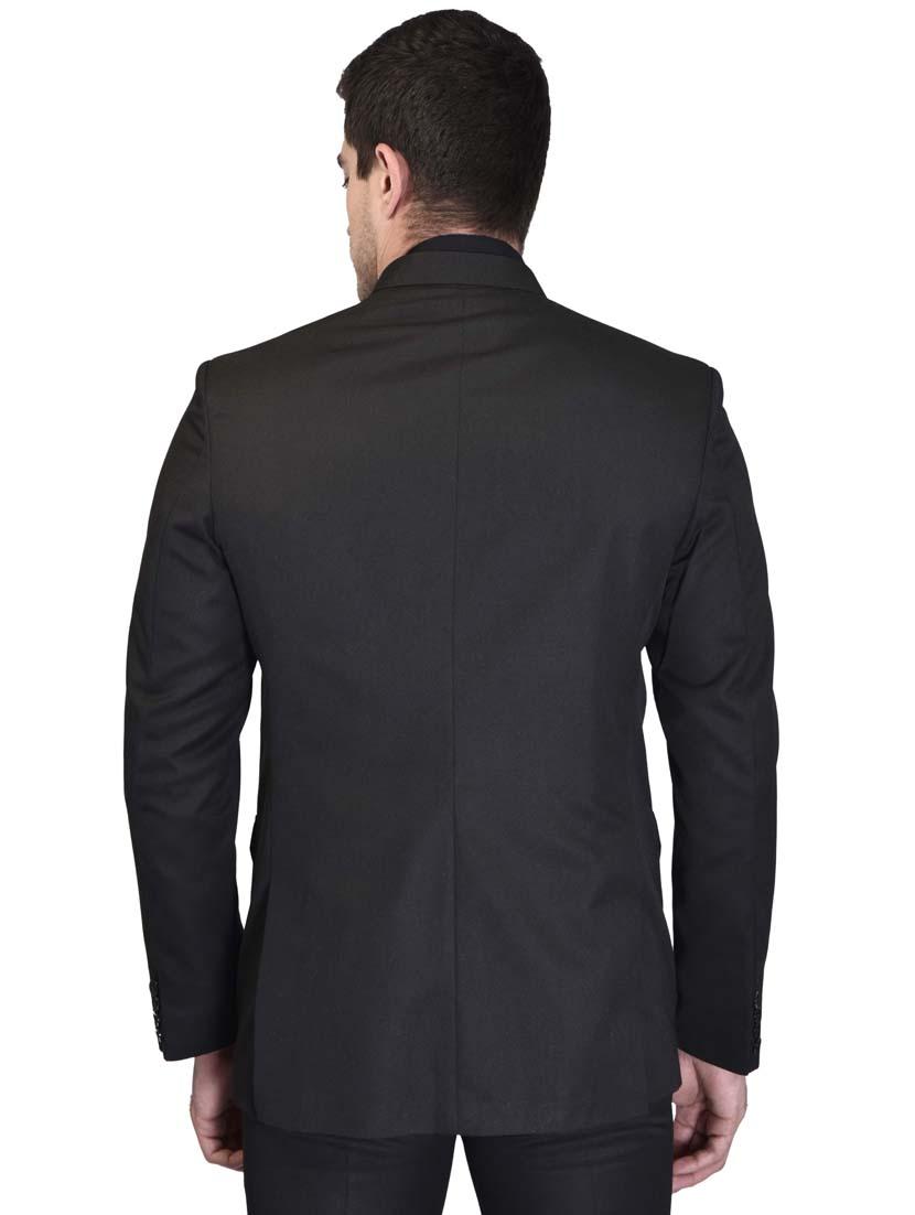 black solid single breasted casual blazer - 18233384 - Zoom Image - 3