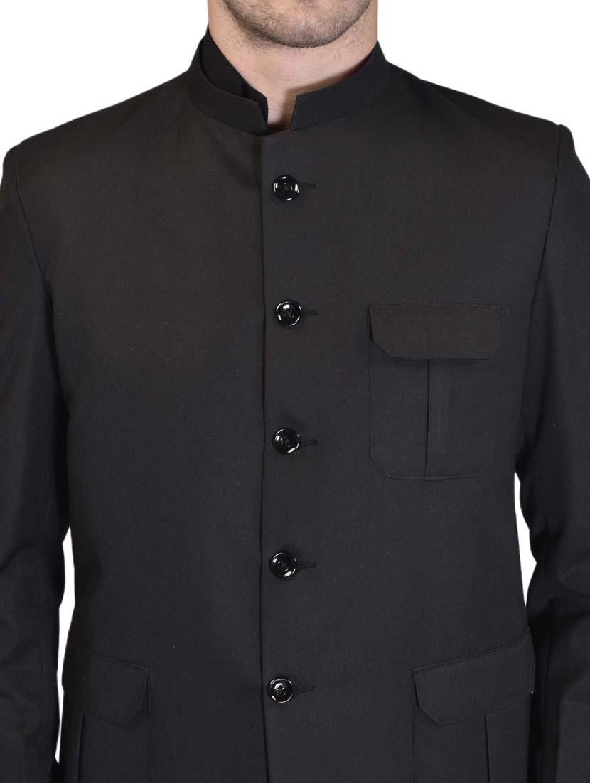 black solid single breasted casual blazer - 18233384 - Zoom Image - 4