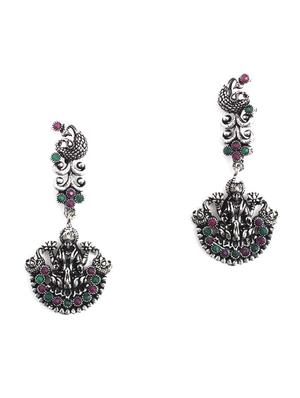 silver brass drop earring - 18233427 - Standard Image - 3
