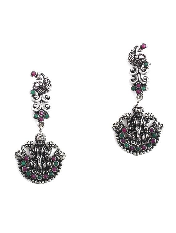 silver brass drop earring - 18233427 - Zoom Image - 3