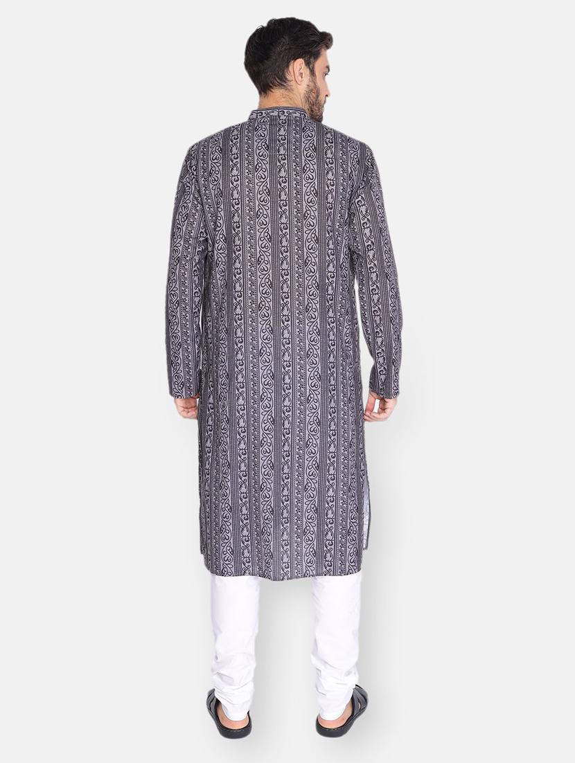 grey printed kurta pyjama ethnic wear set - 18233541 - Zoom Image - 3