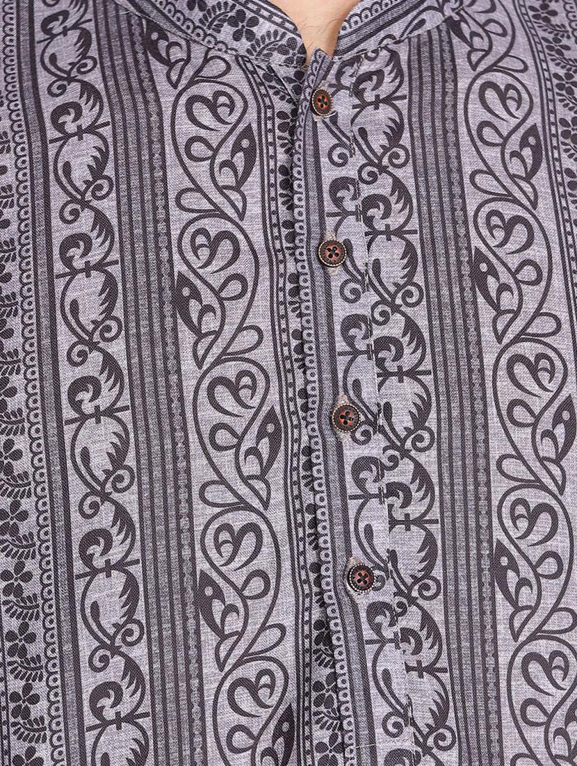 grey printed kurta pyjama ethnic wear set - 18233541 - Zoom Image - 5