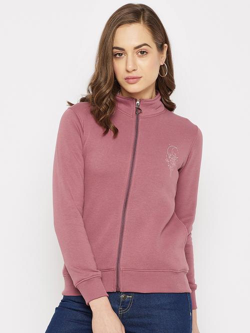 stand collar solid sweatshirt - 18234710 - Standard Image - 1