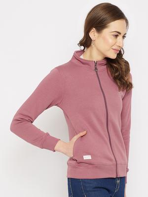 stand collar solid sweatshirt - 18234710 - Standard Image - 2