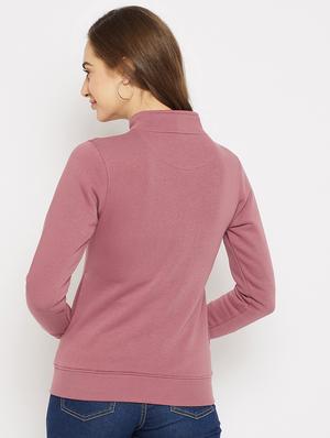 stand collar solid sweatshirt - 18234710 - Standard Image - 3