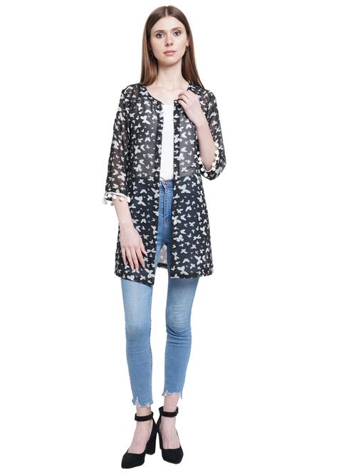 laced hem printed shrug - 18235366 - Standard Image - 1