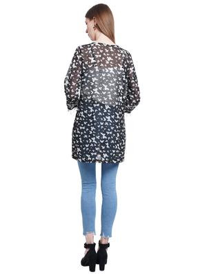 laced hem printed shrug - 18235366 - Standard Image - 3