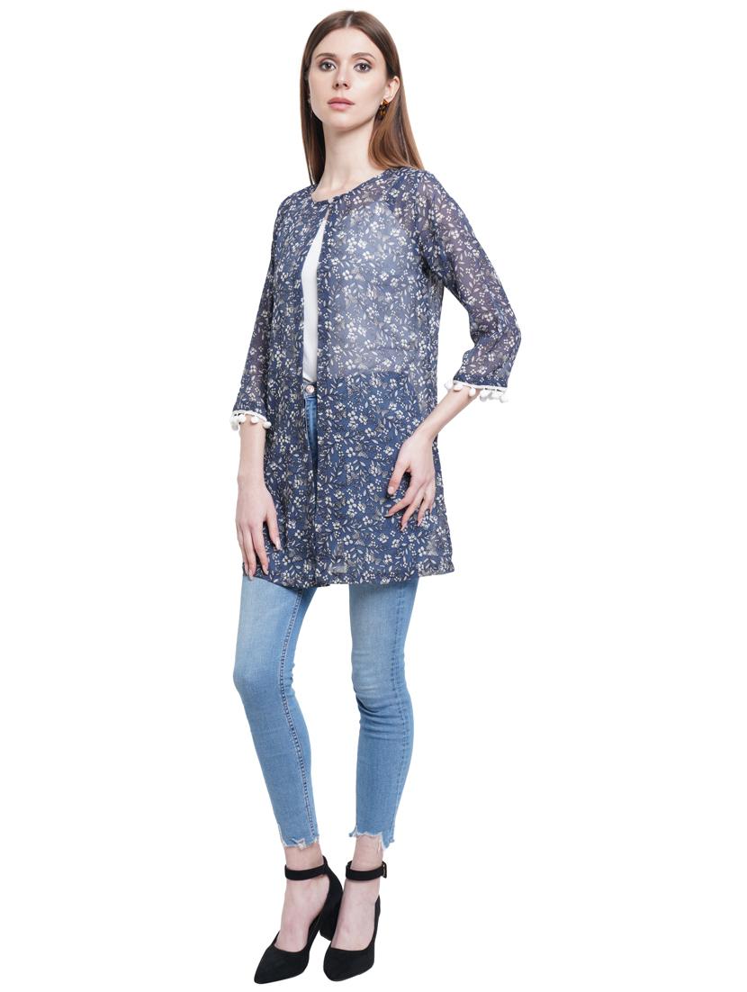 laced hem printed shrug - 18235367 - Zoom Image - 2
