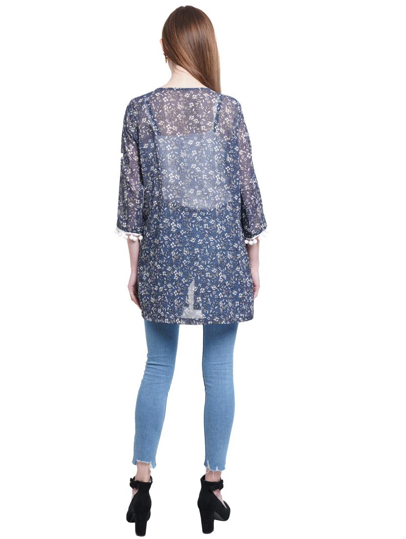 laced hem printed shrug - 18235367 - Zoom Image - 3