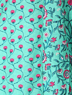 sea green printed asymmetric kurti - 18235796 - Standard Image - 4