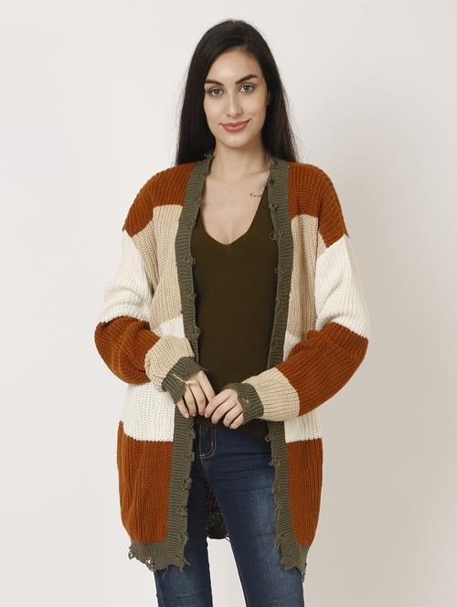 long sleeved striped cardigan - 18239632 - Very Small Image - 1