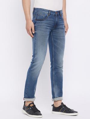 blue light-washed denim jean - 18239884 - Standard Image - 3