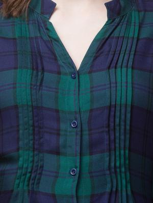 mandarin neck checkered tunic - 18244175 - Standard Image - 6