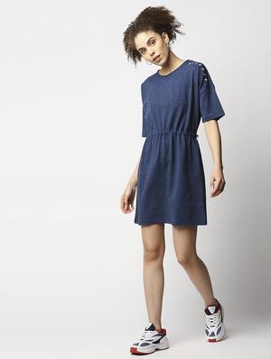 round neck blouson dress - 18244301 - Standard Image - 4
