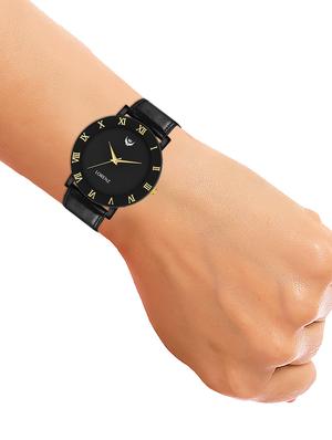 lorenz leather strap & black roman dial analogue watch for men | mk-3087k - 18244462 - Standard Image - 4