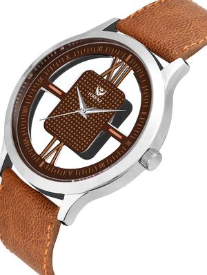 lorenz brown leather strap & transparent stylish dial analogue watch for men | mk-3094k - 18244469 - Standard Image - 2