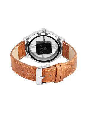 lorenz brown leather strap & transparent stylish dial analogue watch for men | mk-3094k - 18244469 - Standard Image - 3
