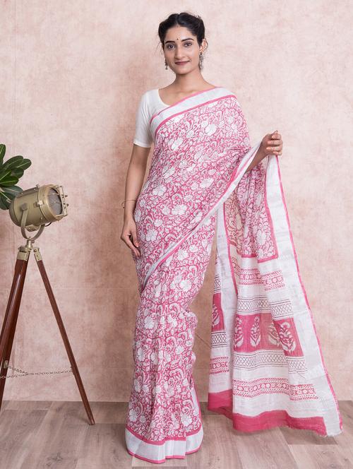 kalamkari printed saree with blouse - 18244574 - Very Small Image - 1