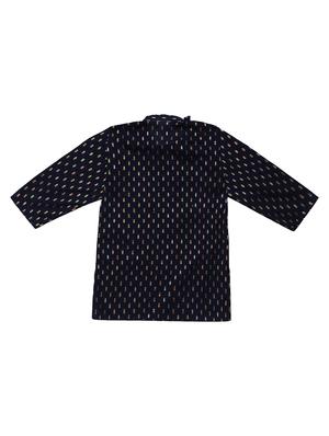 navy blue solid dhoti kurta set - 18244895 - Standard Image - 3