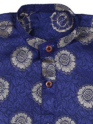 navy blue printed dhoti kurta set - 18244900 - Standard Image - 5