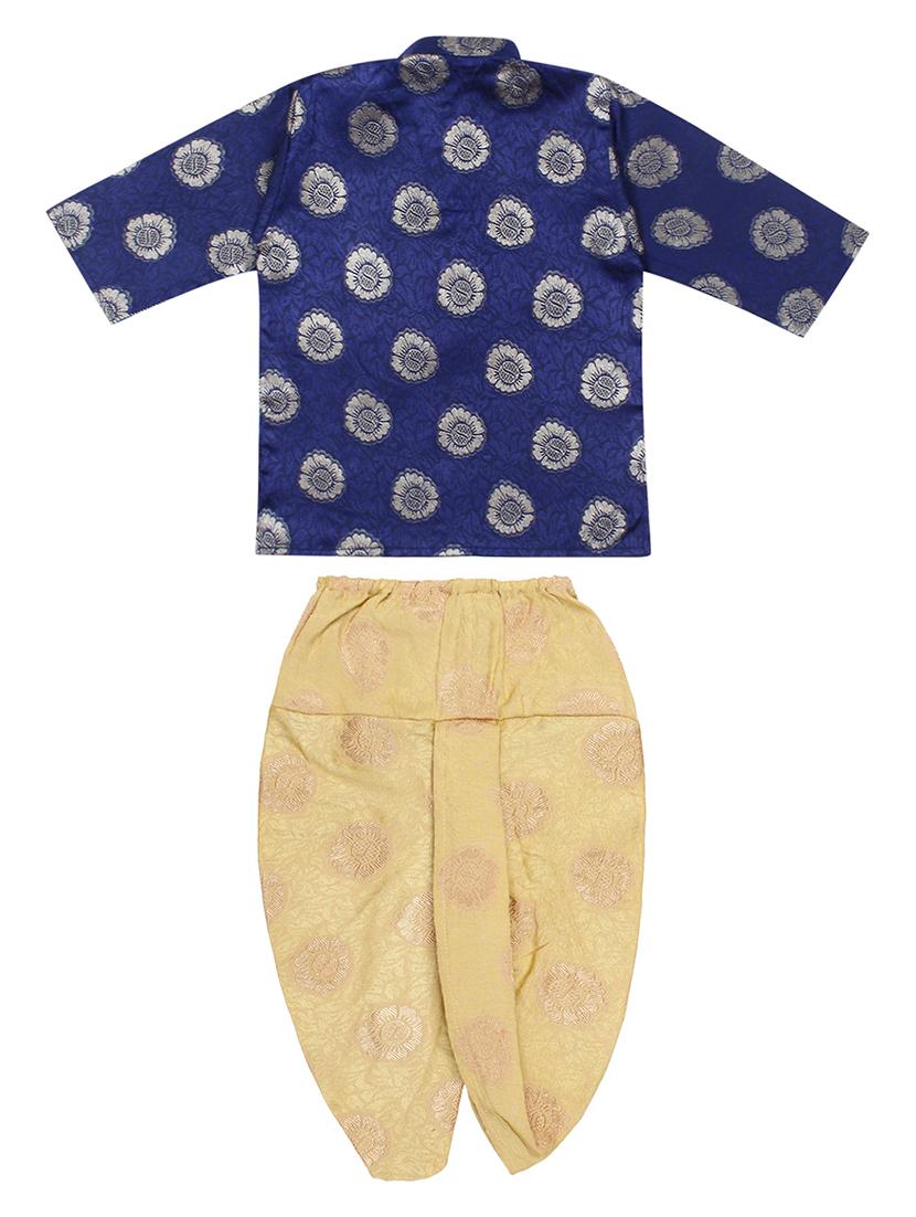 navy blue printed dhoti kurta set - 18244900 - Zoom Image - 2