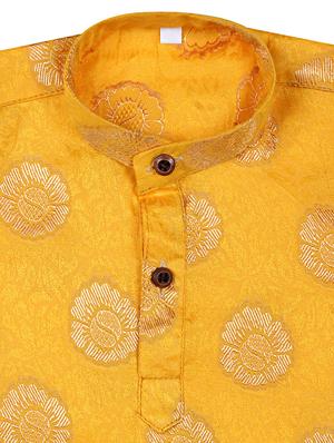 yellow printed dhoti kurta set - 18244905 - Standard Image - 5