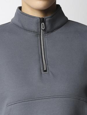 mandarin neck solid pullover - 18245381 - Standard Image - 6