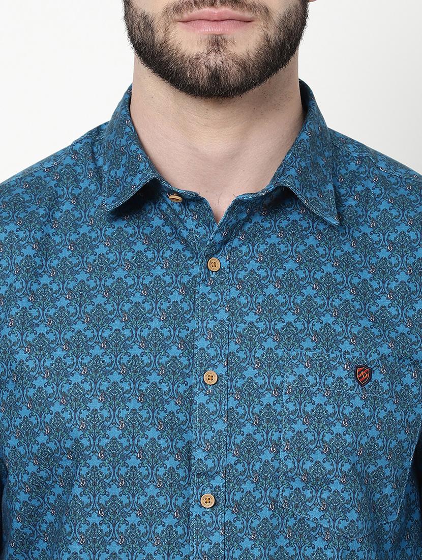 blue printed casual shirt - 18246076 - Zoom Image - 2