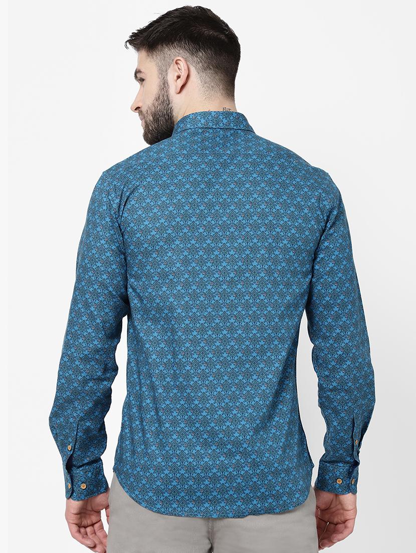 blue printed casual shirt - 18246076 - Zoom Image - 4