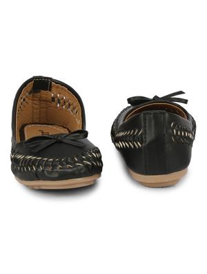 black faux leather slip on ballerina - 18247860 - Standard Image - 4